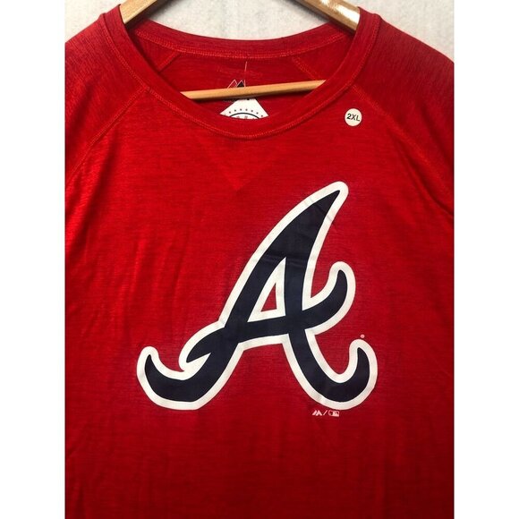 Atlanta Braves Long Sleeve Shirt MLB Baseball Logo Red Adult Size Small S NWT - Picture 3 of 8